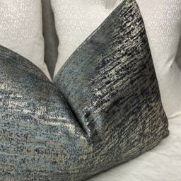 Pepin River Cushion Pillow Cover - Teal Gold For Sofa Bed Designer Fabric, Ashley Wilde Fabric- Rectangle Size Double Sided - thumbnail 2
