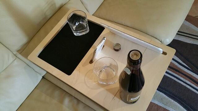 Handmade Birch Plywood Sofa Table With Tablet Stand - image 1