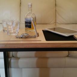 Handmade Birch Plywood Sofa Table With Tablet Stand - thumbnail 2