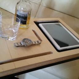 Handmade Birch Plywood Sofa Table With Tablet Stand - thumbnail 4