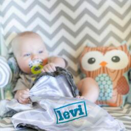Personalized Baby Lovey Blanket - Satin & Minky Security - thumbnail 3