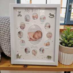Baby Photo Frame, Picture Frame For Baby's First Year, First Year Babies, Gift Newborns, Wooden - thumbnail 2