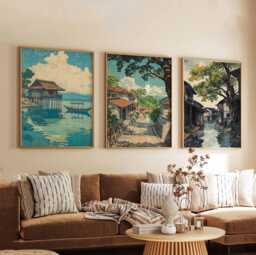 Set Of 3 Cebu Posters, Philippines Travel Prints, Island Wall Art, Decor Set, Tropical Art - thumbnail 1