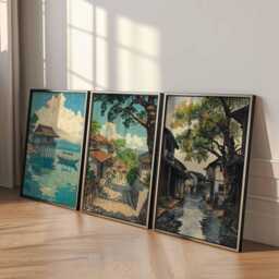 Set Of 3 Cebu Posters, Philippines Travel Prints, Island Wall Art, Decor Set, Tropical Art - thumbnail 3