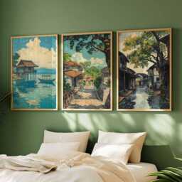 Set Of 3 Cebu Posters, Philippines Travel Prints, Island Wall Art, Decor Set, Tropical Art - thumbnail 2
