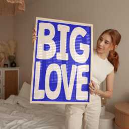 Big Love Print - Typography Print, Retro Wall Art, Dorm Trending Aesthetic Art Poster Unframed - thumbnail 2