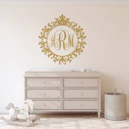 Personalized Initial Monogram Wall Decal - Nursery Or Dorm Decor P141 - thumbnail 1
