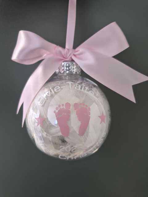 Personalised Baby's First Christmas Bauble Decoration - image 1