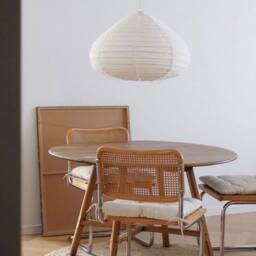 Metro Off-White Linen Pendant Light Shade Pear Shape Modern Ceiling Lamp, Minimalist Decor - thumbnail 3