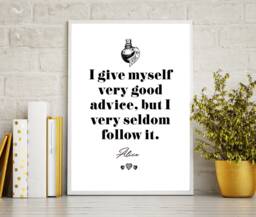 Alice in Wonderland Quote Print, Drink Me Bottle, Home Decor - thumbnail 1