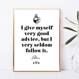 Alice in Wonderland Quote Print, Drink Me Bottle, Home Decor - thumbnail 2