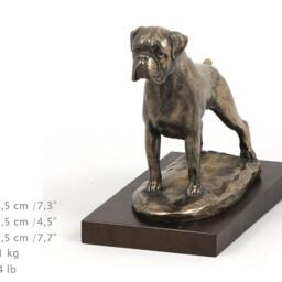 Boxer - Uncropped, Dog Wooden Base Statue, Limited Edition, Artdog - thumbnail 4