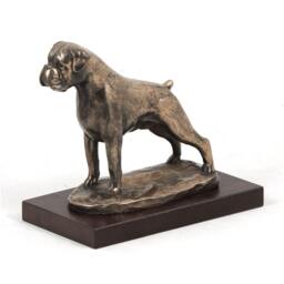 Boxer - Uncropped, Dog Wooden Base Statue, Limited Edition, Artdog - thumbnail 3