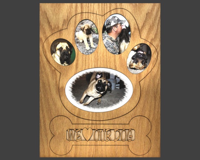 11x14 Dog Picture Frame Collage Mat Insert For - Paw Photo Pet Gift Use Memorial Custom - image 1