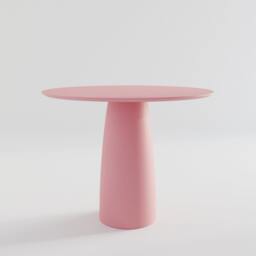 White Round Dining Table Japandi Minimalist Style, Single Base - thumbnail 4