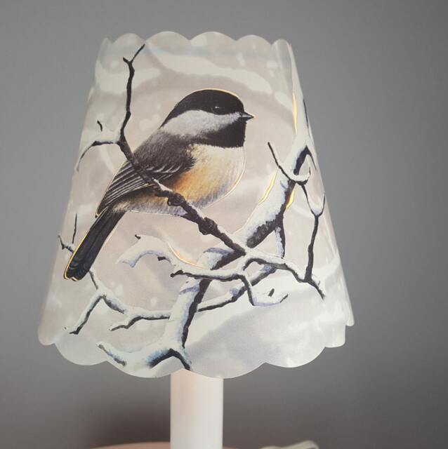 New 3x5x4.5 Cut Chickadee Lampshade 100% Recycled Material Candelabra - image 1