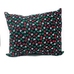 Christmas Paw Prints - Throw Pillow Red Plaid Pet Bed - thumbnail 2