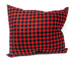 Christmas Paw Prints - Throw Pillow Red Plaid Pet Bed - thumbnail 4