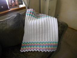 Pastel Rainbow Dreams Baby Ripple Blanket - Ready To Ship - thumbnail 3