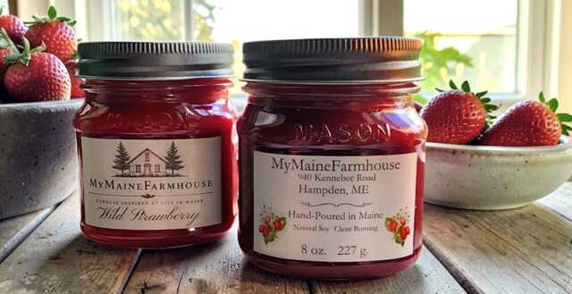 Wild Strawberry Soy Candle Maine Farmhouse Scent - image 1