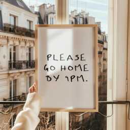 Please Leave By 9Pm Funny Living Room Print - Go Home 9 Print, Humour Typography Art, Introvert Prints, Entryway Prints - thumbnail 2