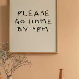 Please Leave By 9Pm Funny Living Room Print - Go Home 9 Print, Humour Typography Art, Introvert Prints, Entryway Prints - thumbnail 3