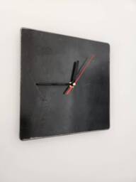 Raw Steel Square Clock - Industrial Minimalist Metal Timepiece Handmade UK Wall Art