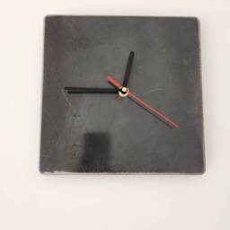 Raw Steel Square Clock - Industrial Minimalist Metal Timepiece Handmade UK Wall Art - thumbnail 4