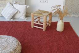 Large Terracotta Rug 5x8 Feet, Area Rug, Living Room Bohemian Soft Kids Minimalist Design, Salon Tapis - thumbnail 1