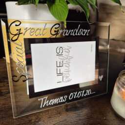 Personalized Grandson Photo Frame, Hand Painted Heart Design - thumbnail 3
