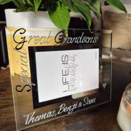 Personalized Grandson Photo Frame, Hand Painted Heart Design - thumbnail 4