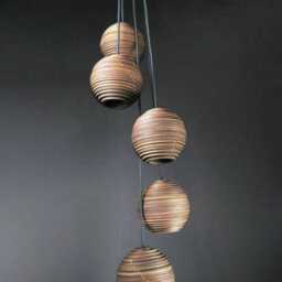 Minimalist Wooden Pendant Light With Modern Poplar Shade For Homes & Offices - Avaritia L14+ - thumbnail 3