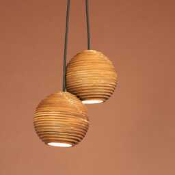 Minimalist Wooden Pendant Light With Modern Poplar Shade For Homes & Offices - Avaritia L14+ - thumbnail 2