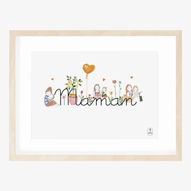Mother's Day Card, Mom Illustration Poster, Customizable Gift - image 1