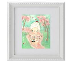 Carousel Cupcake Girl Art Print, Pop Surrealism Wall Decor - thumbnail 2