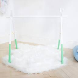 Mint & Yellow Wooden Play Gym Frame Foldable Montessori Toy - thumbnail 3