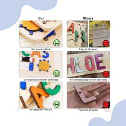 Custom Rabbit Baby Name Puzzle, Montessori Kids Busy Board, Personalized Gift Toy, 1st Birthday Gift, Easter Bunny For Toddlers - thumbnail 4