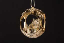 Christmas Tree Ball Neuschwanstein Castle Gold Handmade 6.5 cm 3D Print