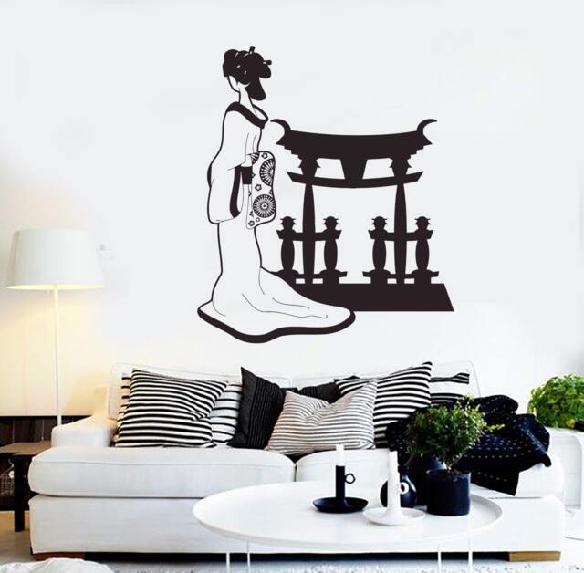 Wall Vinyl Decal Geisha Japan Japanese Oriental Cool Decor 2254Di - image 1