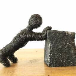 Sale - 40% Off - Instead Of ???115 Pushing Wire Sculpture Handmade Art - thumbnail 3