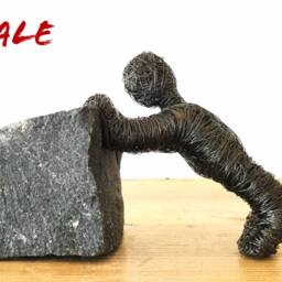 Sale - 40% Off - Instead Of ???115 Pushing Wire Sculpture Handmade Art - thumbnail 4
