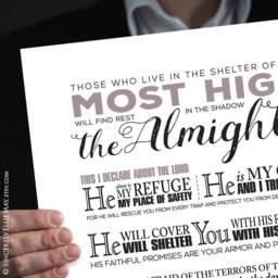 Psalm 91 Printables Powerful Wall Art - Gods Promises From Nlt Bible, Inspirational Christian Verse Poster Gift Perfect As Home Decor 40086 - thumbnail 3
