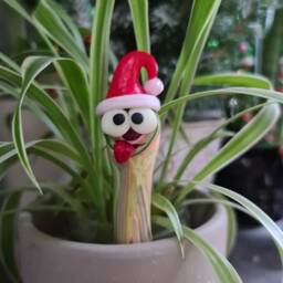 Plant Pot Pets , Cute Worms Funny Planter, Fairy Garden Decor, Glow in The Dark Eyes, Unusual Gift - thumbnail 2