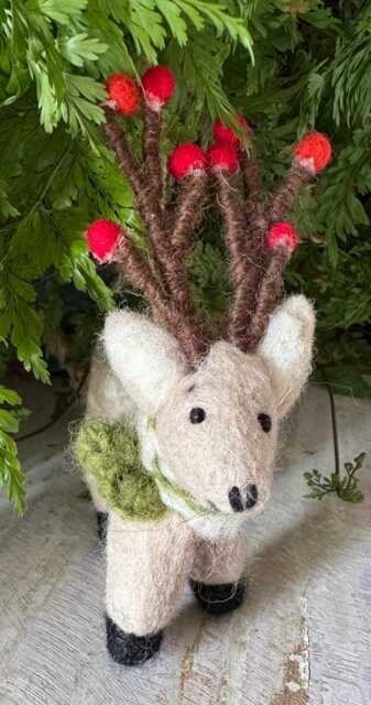 Felt Christmas Decoration, Reindeer Ornament, Home Accent - image 1