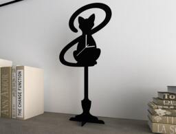 Cat With Big Tail - Silhouette Table Clock - thumbnail 1