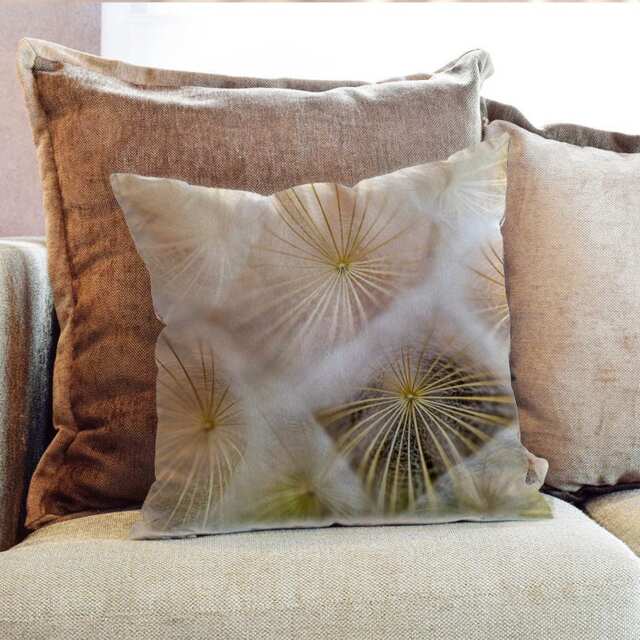 Dandelion Flower Photography - Decorative Pillow Throw Cushion Fabric , Case Cover Or With Filling