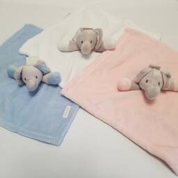 Baby Elephant Head Comforter Taggy Blanket Fleece Shower Gift - thumbnail 4