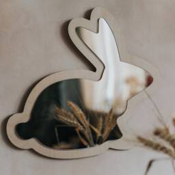 Rabbit Kids Room Mirror, Sustainable Plywood Decor - thumbnail 4