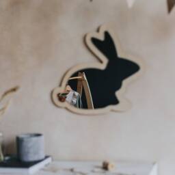 Rabbit Kids Room Mirror, Sustainable Plywood Decor - thumbnail 2