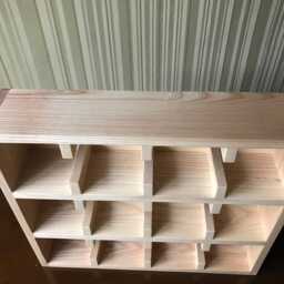 Coffee Mug Shelves, Tea Cup Shelf, Mug Cubby, Wall Mounted Wall Cup Wood Stain, Varnish, Wooden Display Cubby - thumbnail 2